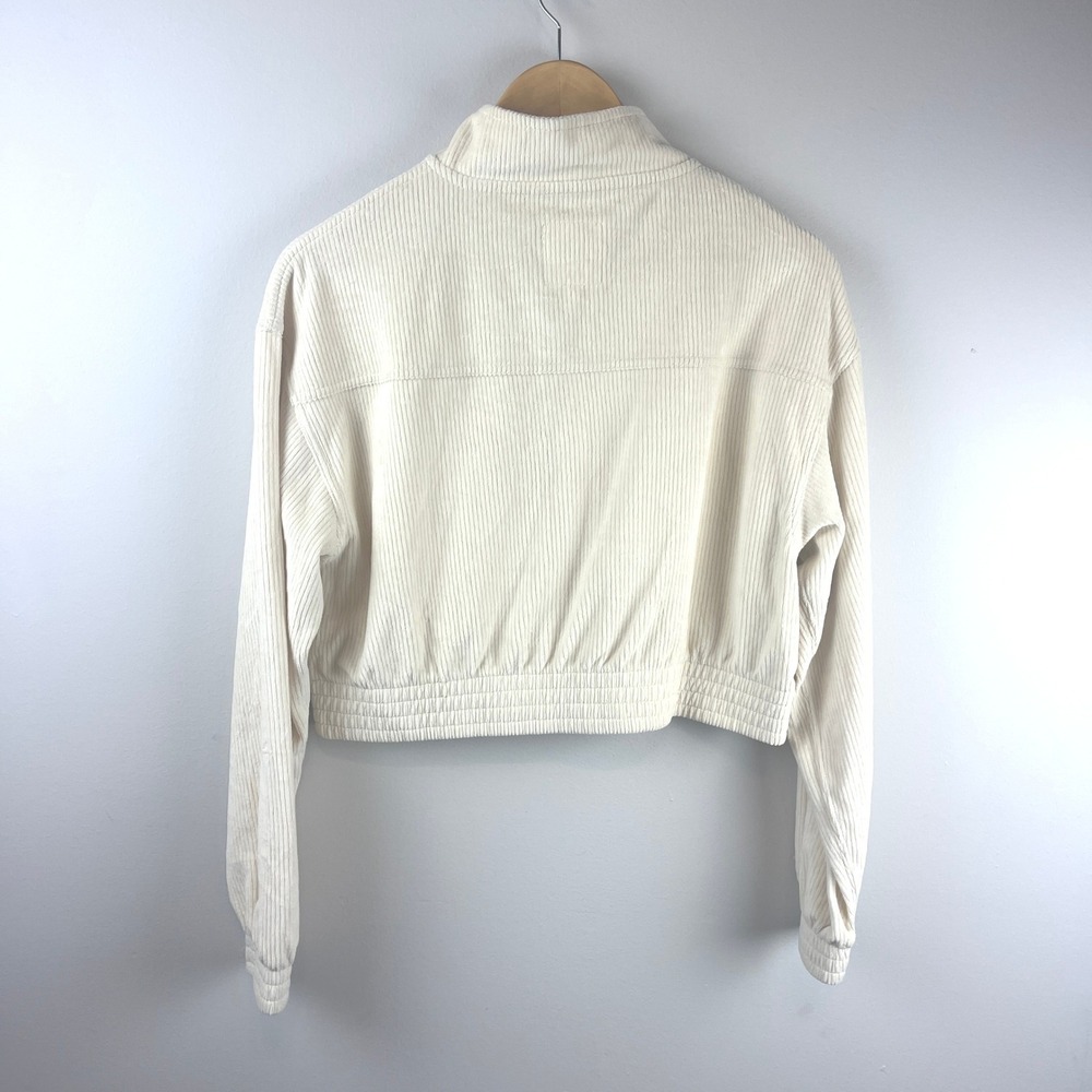 NWT Aerie Cream Corduroy Full Zip Cropped Utility Jacket Small - Picture 4 of 5